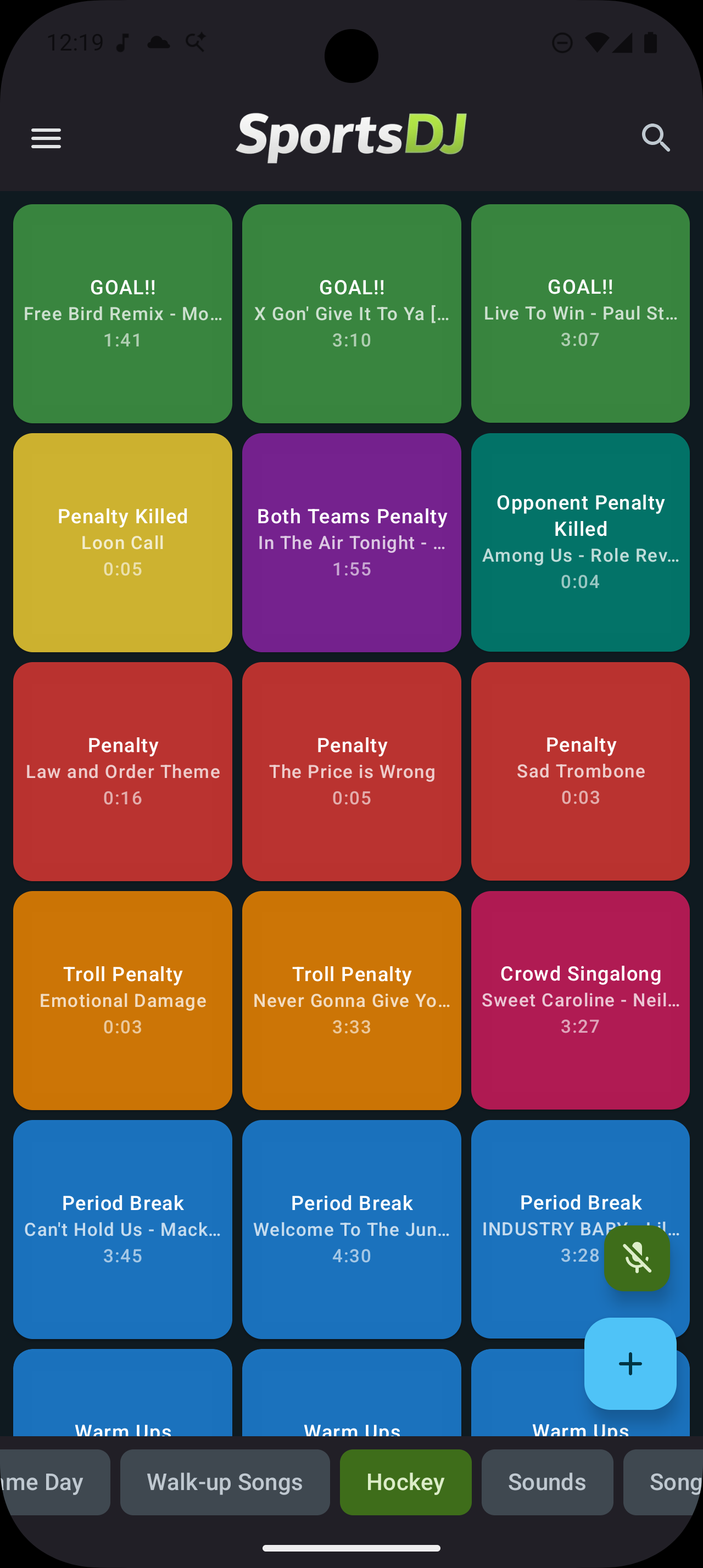 Soundboard with live mic