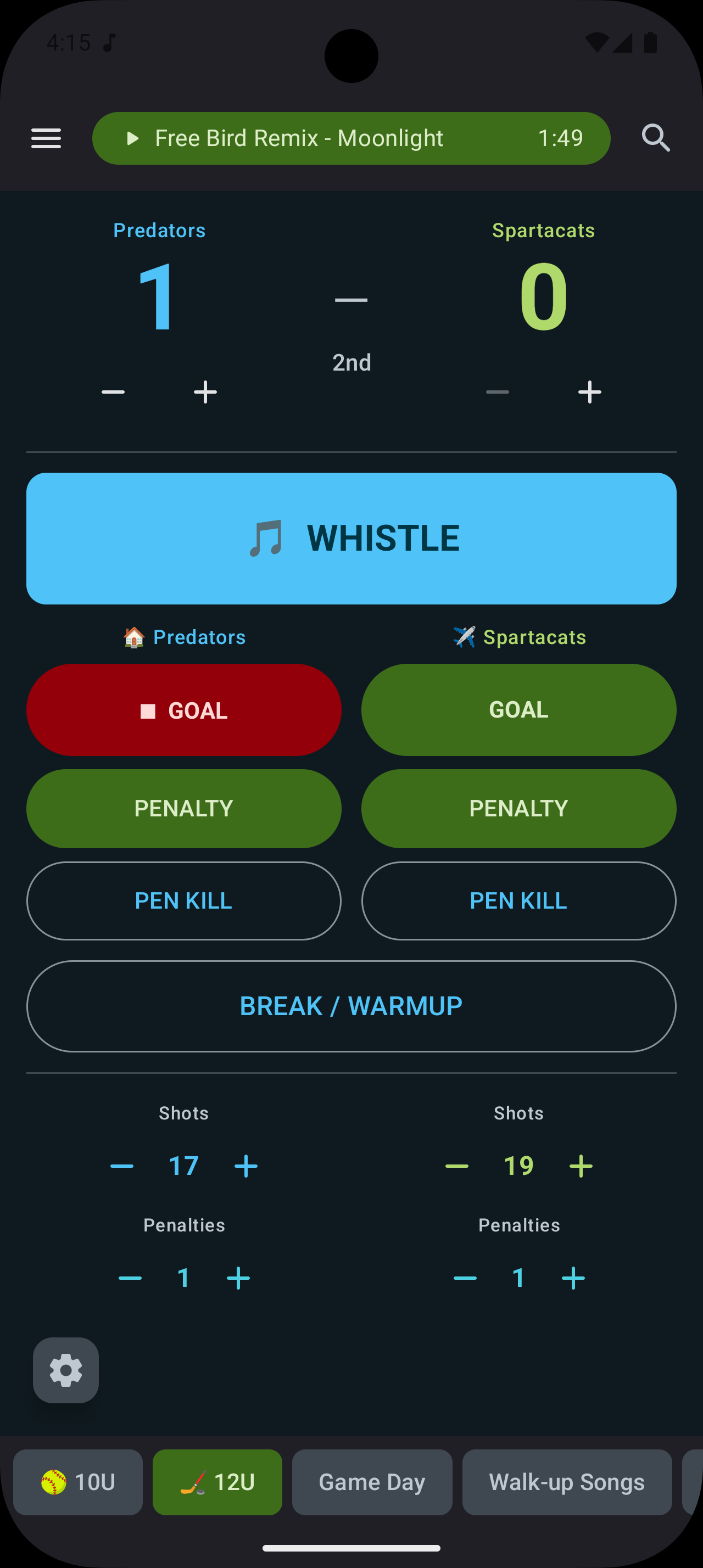 Hockey score & goal horn